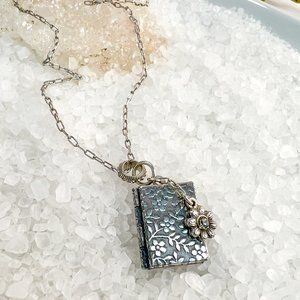 Catherine Popesco Flower Book Locket Necklace